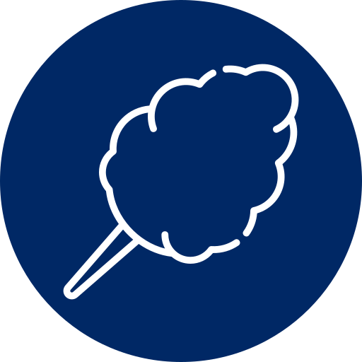 Blue cotton candy icon.