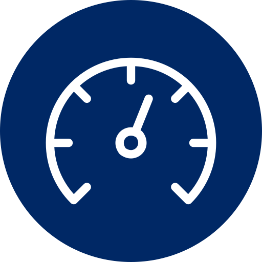 Blue speed gauge icon
