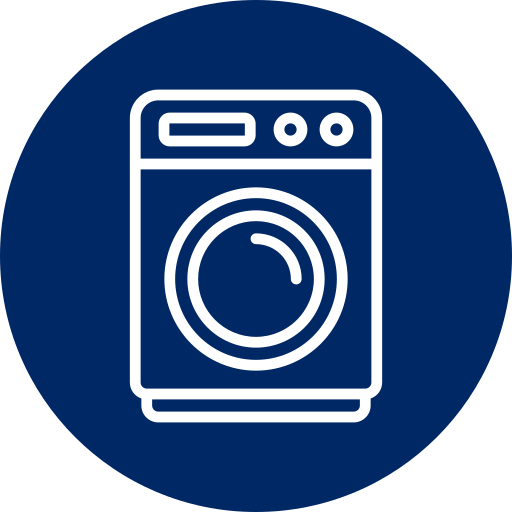 Blue washing machine icon.